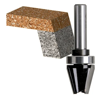 SURFACE BIT 15 DEG CHAMFER TCT, 2 FLT 1/2 SHK W/BEAR