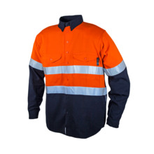 Tecasafe Shirt 5.8oz Orange/Navy w/Tape Women