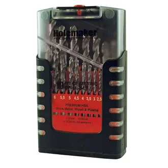 HOLEMAKER JOBBER DRILL SET HSS, 118° SPLIT POINT, 19PCE , 1.0-10.0MM X 0.5