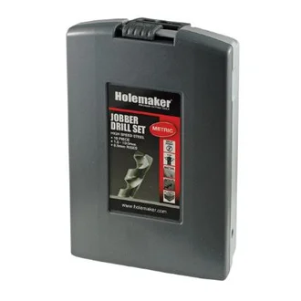 HOLEMAKER JOBBER DRILL SET IN ABS CASE, 118° SPLIT POINT, 19PCE , 1.0-10.0MM X 0.5