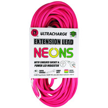 Extension Lead ‘NEONS’ 20M Light Duty 10A 2 X YELLOW 2 X GREEN 2 x PINK