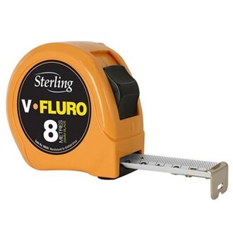 8m x 25mm V-Force Fluro Measuring Tape