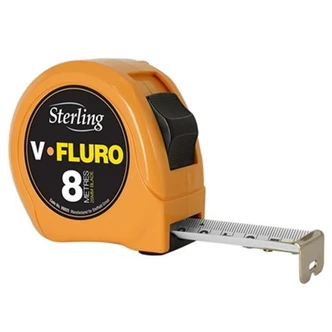 8m x 25mm V-Force Fluro Measuring Tape