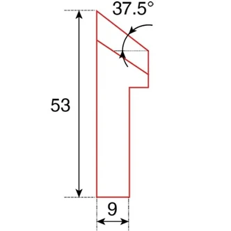 ITM EXTERNAL TOOL BIT,TiAIN COATED FOR STAINLESS STEEL, 37.5 DEG X 53MM HIGH, TO SUIT PRO2PB BEVELLER