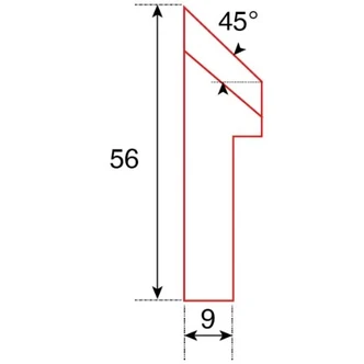 ITM EXTERNAL TOOL BIT,TiAIN COATED FOR STAINLESS STEEL, 45 DEG X 56MM HIGH, TO SUIT PRO2PB BEVELLER