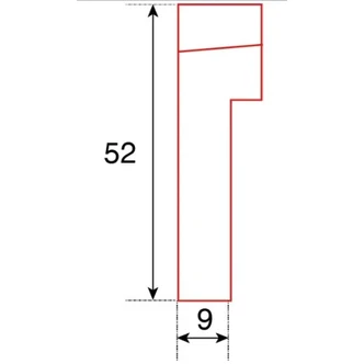 ITM FACING TOOL BIT, TiAIN COATED FOR STAINLESS STEEL, 0 DEG X 52MM HIGH, TO SUIT PRO2PB BEVELLER