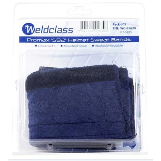 Sweatband PROMAX SB2 Towelling With Hook & Loop (Universal Suits Most Helmets) Pk5 Weldclass