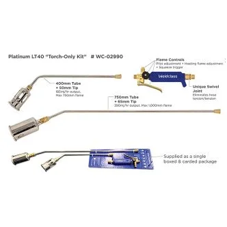 Torch LPG PLATINUM LT40 "Torch-Only" Kit Weldclass (600/1000mm Torch Only, Does Not Include Hose Or Regulator)