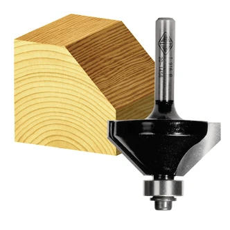 CHAMFERING BIT 45 DEG. TCT, 2 FLT 1/2 SHK W/BEAR
