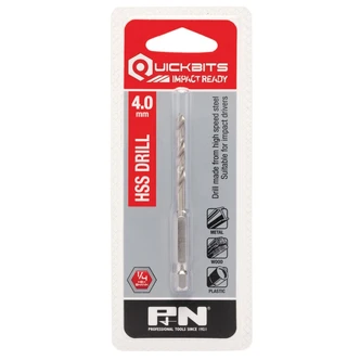 DRILL HEX SHANK HSS QUICKBIT HANGPACK