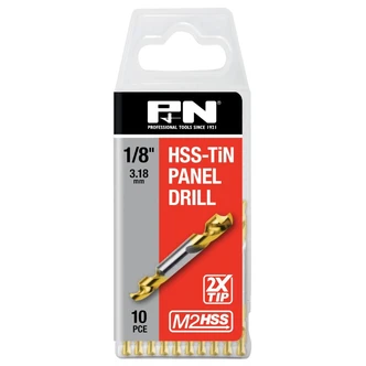 PANEL DRILLS - DOUBLE ENDED - TIN COATED - 10 PACK