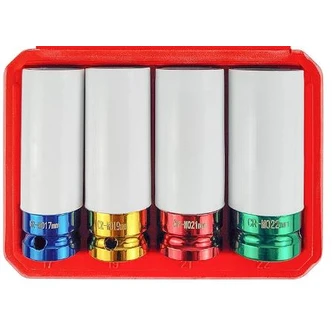 1/2"Drive 6-Point Metric Standard Wheel Nut Impact Socket - Plastic Stop