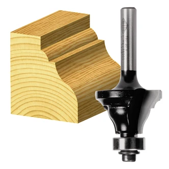OGEE BEADING BIT TCT, 2 FLT 1/2 SHK W/BEAR