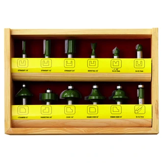 ROUTER BIT SET 12 PIECE - SHK TCT