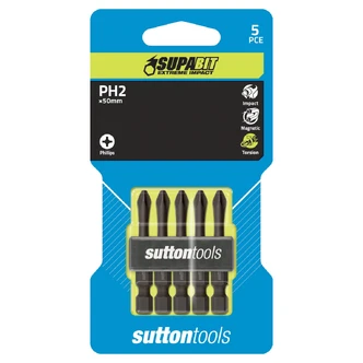 SCREWDRIVER BIT S151 PHILLIPS PH2 POWER 5PK SUPABIT