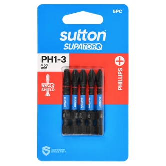 SCREWDRIVER BIT S200 SUPATORQ PHILLIPS SET PH1-3 5PC