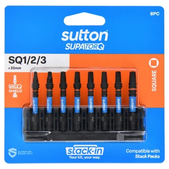 SCRDRV BIT S204 SUPATORQ SQUARE SET STACK-IN 8PC