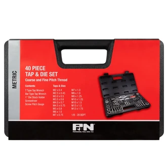 TAP & DIE MET/IMP CARBON STEEL SET 40PC