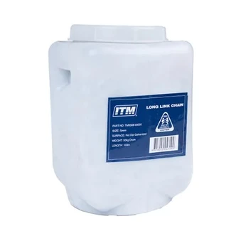 ITM CUSTOMISED LINK CHAIN, GALVANISED, 50KG DRUM