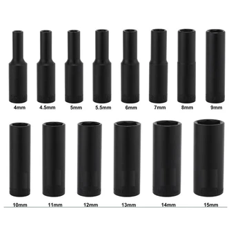 1/4 Drive 6-Point Metric Deep Impact Socket