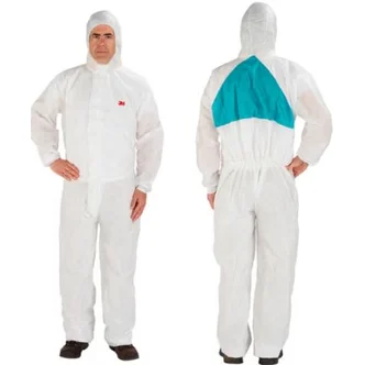 3M™ Disposable Protective Coverall 4520, White/Green Type 5/6, 20PK