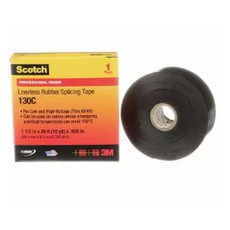 Scotch® Linerless Rubber Splicing Tape 130C, Black, 1 Roll