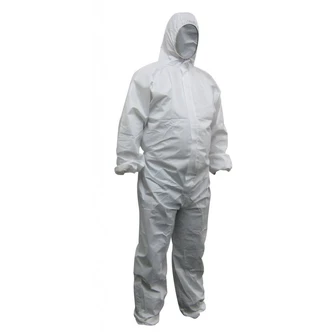 Maxisafe White polypropylene disposable coveralls