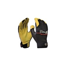 G-Force Leather' Mechanics glove with leather palm - 6 PK
