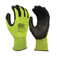 BK Hi-Vis Yellow Nylon glove Gripmaster Palm Coating (Pk 12)
