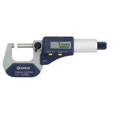 GROZ IP54 ELECTRONIC MICROMETER, 0.00005/0.001MM,FRICTION THIMBLE, PAINT FRAME