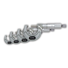 GROZ OUTSIDE MICROMETER SET, RATCHET STOP, PAINTED FRAME