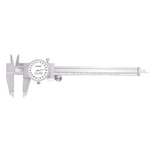 GROZ DIAL CALIPER, METRIC, WHITE FACE, RANGE PER REVOLUTION:2MM, WITH THUMB WHEEL