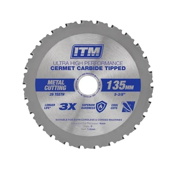 ITM METAL CUTTING BLADE, CERMET CARBIDE TIPPED