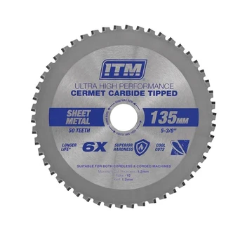 ITM SHEET METAL CUTTING BLADE, CERMET CARBIDE TIPPED, 50 TEETH