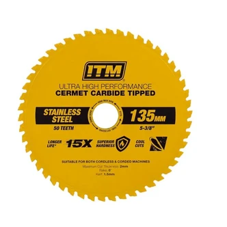 ITM STAINLESS STEEL METAL CUTTING BLADE, CERMET CARBIDE TIPPED, 50 TEETH