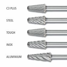 Cone Radius End Burrs Kel 1/4" Shank - Tungsten Carbide