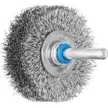 Shaft Mounted Wheel Brushes Rbu Crimped Inox Wire 6mm Shaft