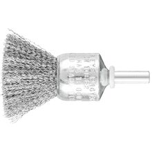 PENCIL BRUSH 6MM SHAFT MOUNTED - CRIMPED STEEL WIRE PBU