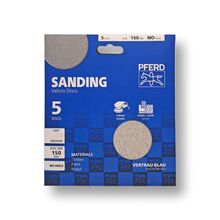 5 PACK PAPER VELCRO DISCS - ALUMINIUM OXIDE - 150MM NO HOLE - VARIOUS GRITS
