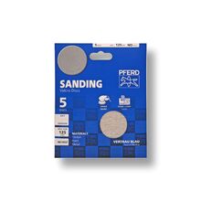 5 PACK PAPER VELCRO DISCS - ALUMINIUM OXIDE - 125MM NO HOLE - VARIOUS GRITS
