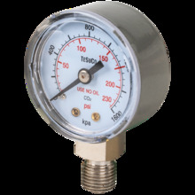 Pressure Gauge Brass Case 1/4" BSPP For RC- Regulators