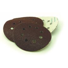 PAPER VELSTICK DISCS 8 HOLE E28V ALUMINIUM OXIDE STEARATED E WEIGHT - 125MM
