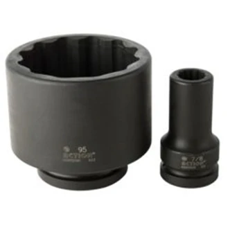 1" Drive 12-Point Metric Deep Impact Socket