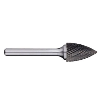 Tree Pointed Nose Carbide Burr, 1/8in shank dia.