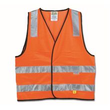 Hi-vis Orange Safety Vest - day/night use