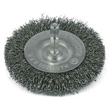 ITM CRIMP WIRE SPINDLE MOUNTED WHEEL BRUSH, 1/4" HEX SHANK
