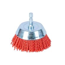 ITM NYLON SPINDLE MOUNTED END BRUSH, 80 GRIT, 1/4" HEX SHANK