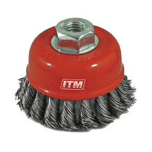 ITM TWIST KNOT CUP BRUSH STAINLESS STEEL THREAD