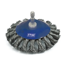 ITM TWIST KNOT BEVEL BRUSH STEEL HEX SHANK