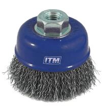 ITM CRIMP WIRE CUP BRUSH STEEL MULTI THREAD